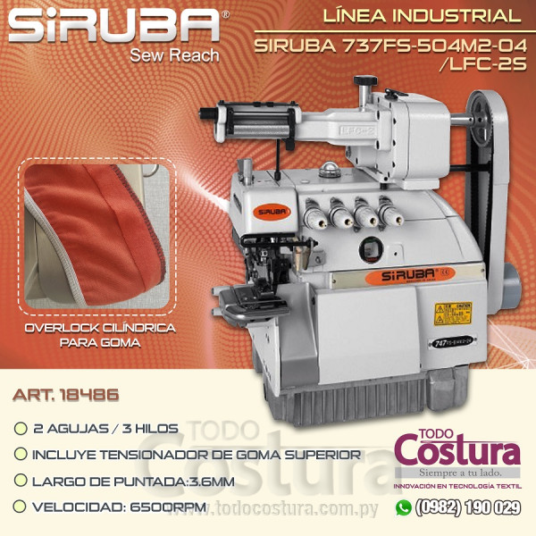 OVERLOCK (CILINDRICA ; P/ GOMA) SIRUBA 737FS-504M2-04/LFC-2S